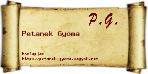 Petanek Gyoma névjegykártya